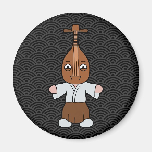 Weird Yokai Biwa-bokuboku- Japanese Monster Magnet (Front)