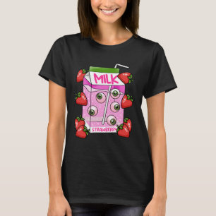 Weirdcore Aesthetic Japanese Strawberry Milk Box E T-Shirt