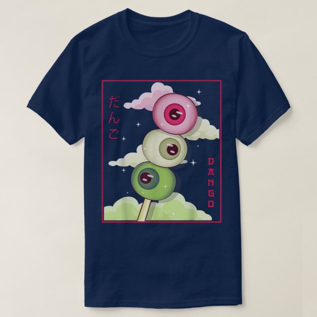 Weirdcore Aesthetic Kawaii Japanese Dango Mochi Ey T-Shirt (Design Front)