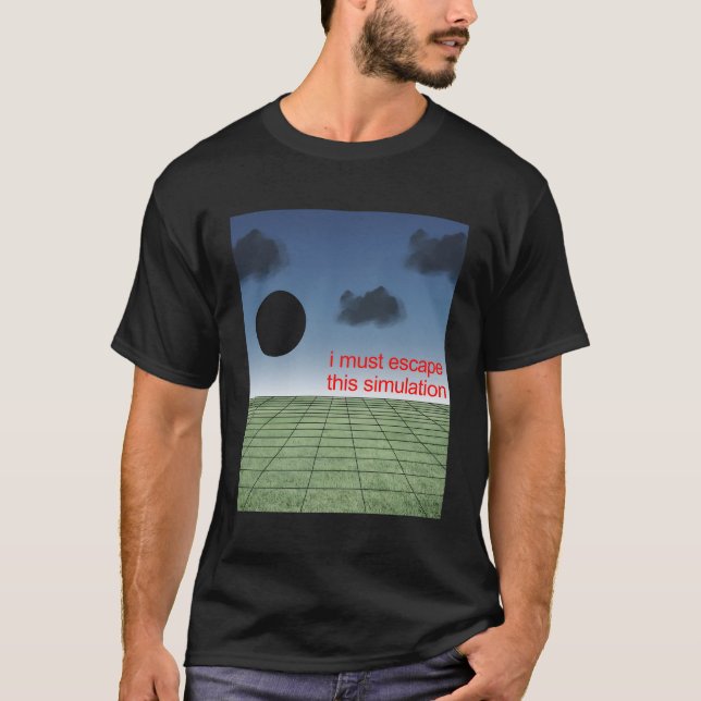 Weirdcore Aesthetic Simulation Gamer Nostalgiacore T-Shirt (Front)