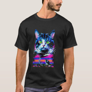 Weirdcore Cat Glitch Trippy Vaporwave Alt Harajuku T-Shirt
