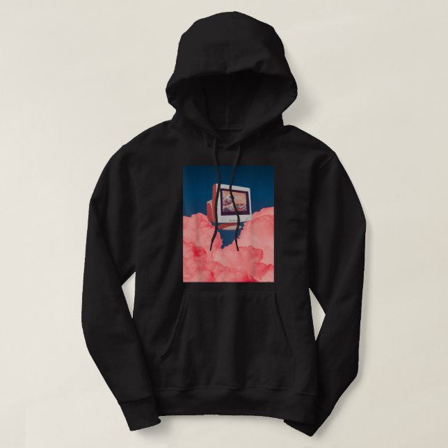 Weirdcore Dreamcore Aesthetic Pink Vaporwave Old C Hoodie (Design Front)