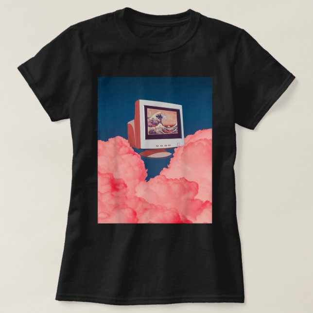 Weirdcore Dreamcore Aesthetic Pink Vaporwave Old C T-Shirt (Design Front)