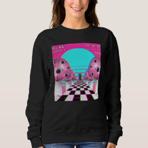Weirdcore Vaporwave Aesthetic Mushroom Eyes Retro Sweatshirt