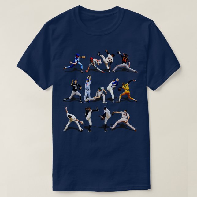 Weirdest Pitching Windups In Baseball History T-Shirt (Design Front)