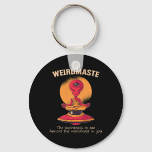 Weirdmaste Definition Alien Monk Ufo Yoga Meditati Keychain