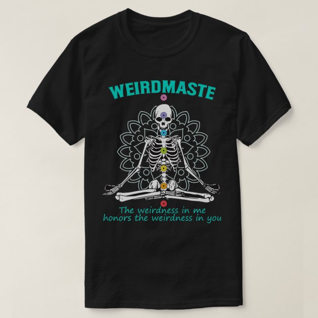 Weirdmaste Meditation Yoga Definition Funny Skelet T-Shirt (Design Front)