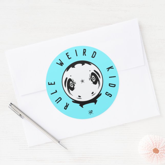 Weirdness motto (weird kids rule) 3 classic round sticker (Envelope)