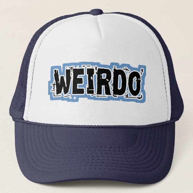 WEIRDO - Blue Background Trucker Hat (Front)
