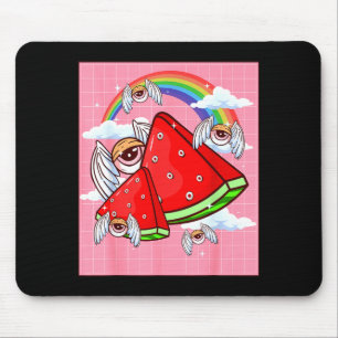 Weirore Aesthetic Kawaii Watermelon Eyes Winged Ey Mouse Pad