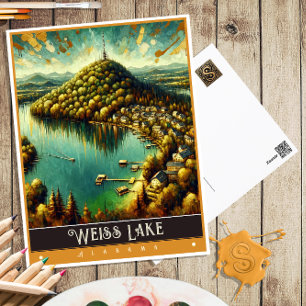 Weiss Lake, Alabama   Vintage Painting Postcard