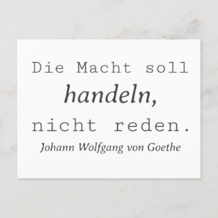 Weisse Goethe Zitat Nicht reden Postcard