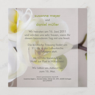 Weiße Orchidee • Hochzeitseinladung Invitation
