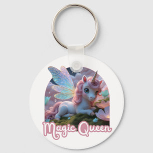 Weißes Einhorn mit Flügeln - Magic Queen Keychain