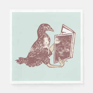 Weka Bird Reading a book Napkin