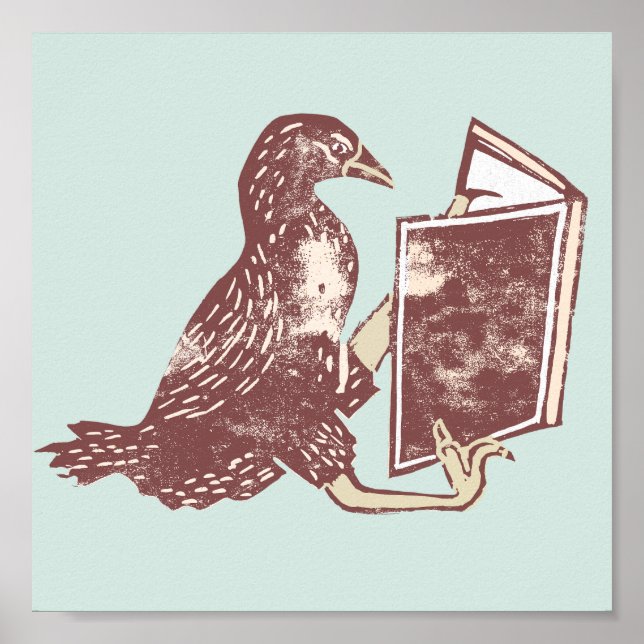 Weka Bird Reading a book Poster (Front)