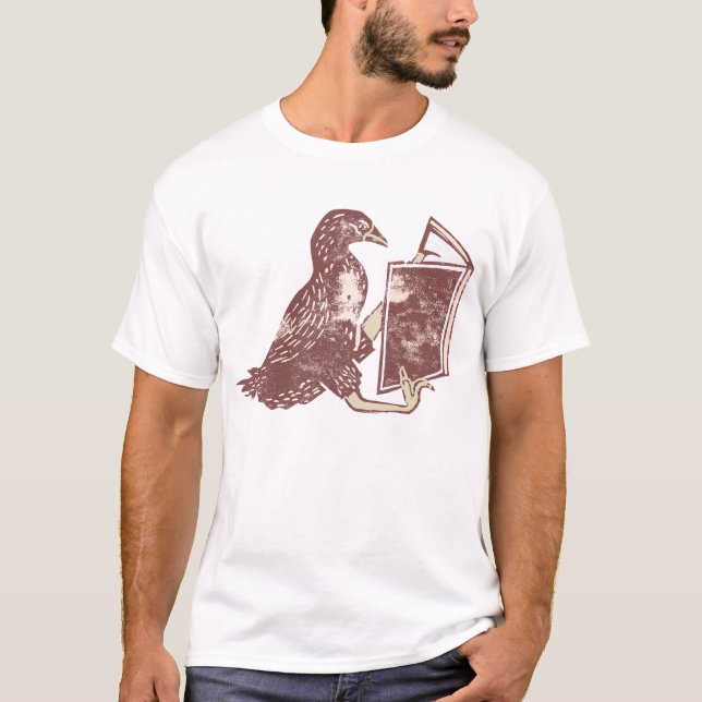 Weka Bird Reading a book T-Shirt (Front)