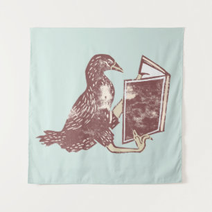 Weka Bird Reading a book Tapestry