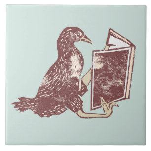 Weka Bird Reading a book Tile