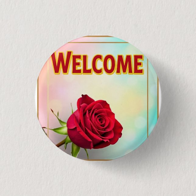 Welcome  1 inch round button (Front)