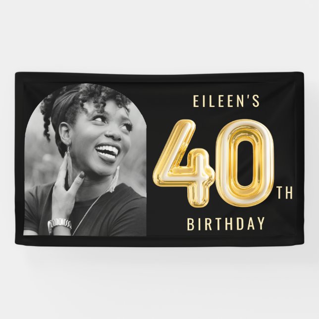 Welcome 40th Birthday Party Photo  Banner (Horizontal)