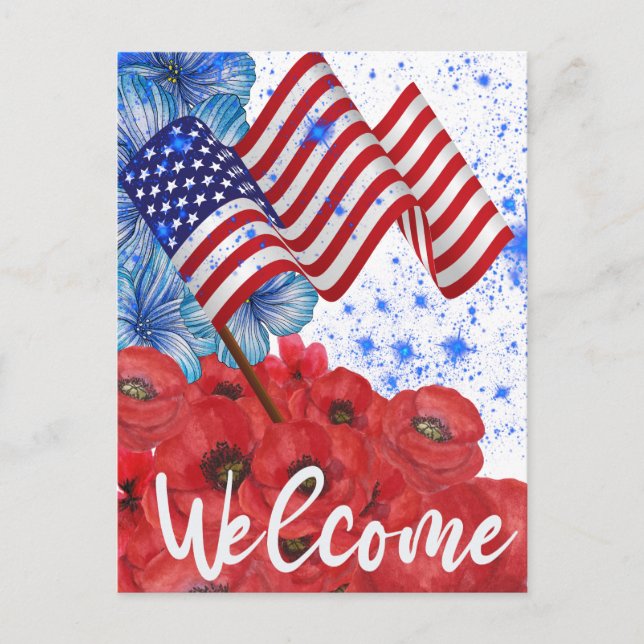Welcome 4th of July    Postcard (Front)