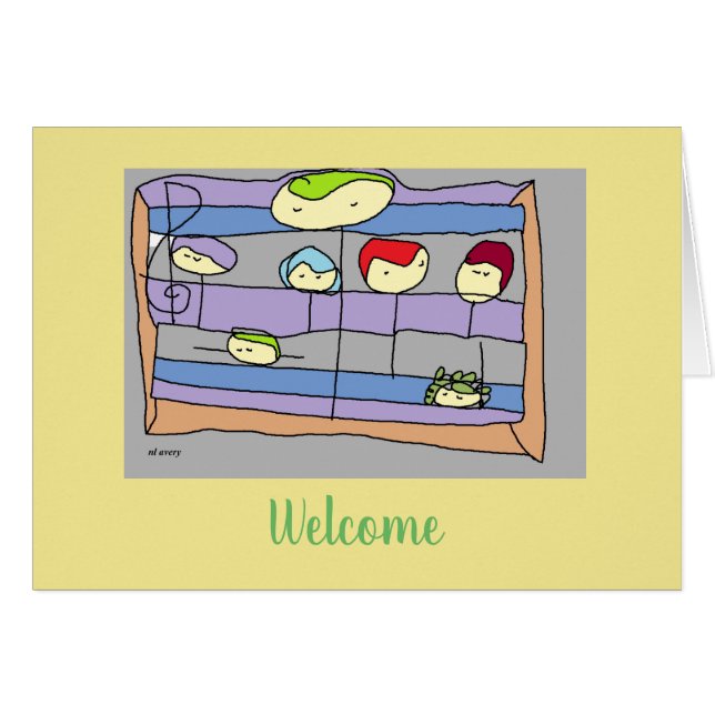 Welcome a new co-worker with a Drawlings' card! (Front Horizontal)