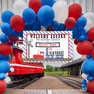 Welcome Aboard 5th Birthday Express Train Banner