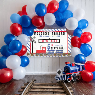 Welcome Aboard 5th Birthday Express Train Banner