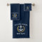 Welcome Aboard Boat Name Anchor Gold Laurel Blue
