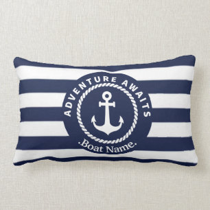 Welcome Aboard. Boat Name.   Lumbar Pillow