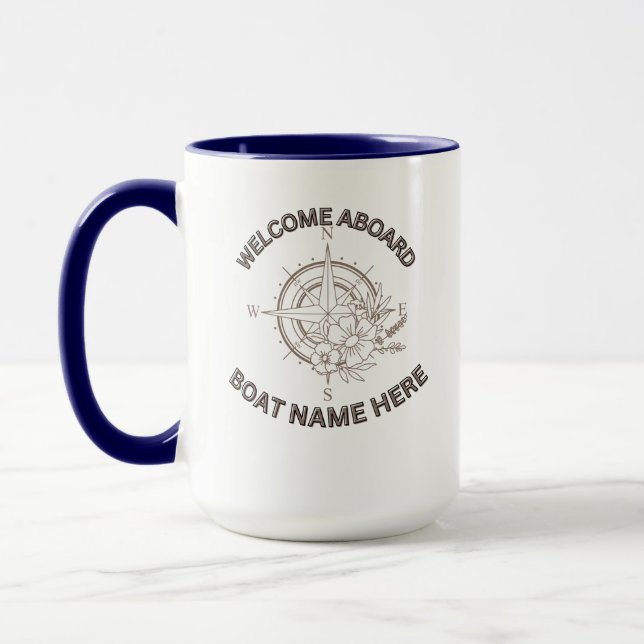 Welcome Aboard Cushions Mug (Left)
