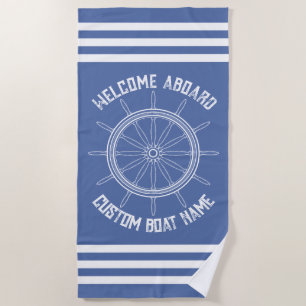 Welcome Aboard - Custom Boat Name Beach Towel