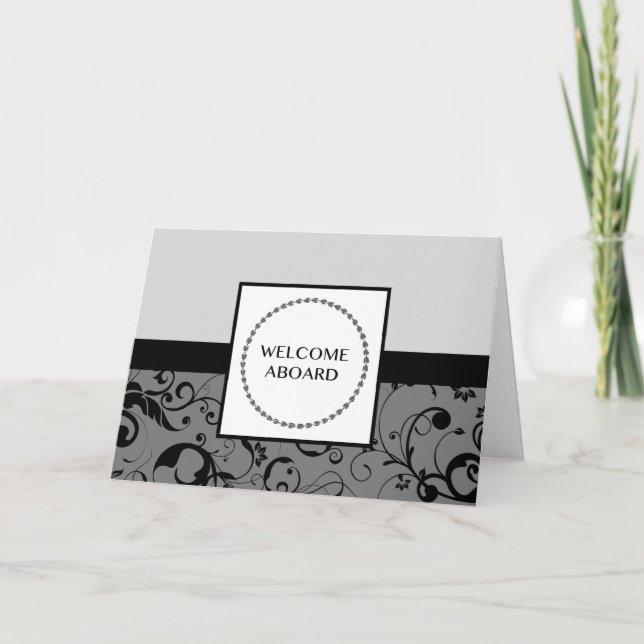 welcome aboard (damask) card (Front)