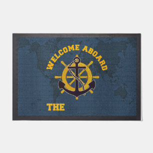 Welcome Aboard Doormat, Personalized Sailor Mat