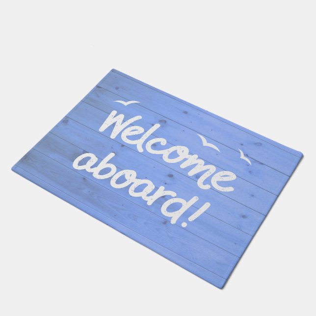 Welcome Aboard Fun Sailing Quote Doormat (Angled)