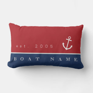 Welcome aboard nautical anchor pillow personalized