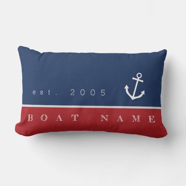 Welcome aboard nautical anchor pillow personalized (Front)