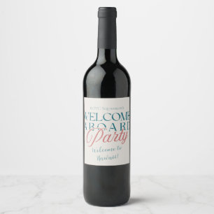 Welcome Aboard Party - Modern Military Kick-off Wine Label