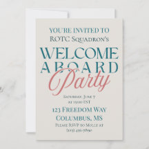 Welcome Aboard Party - Modern Serif Military