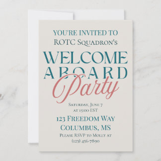 Welcome Aboard Party - Modern Serif Military Invitation