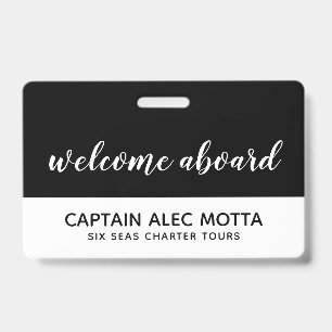 welcome aboard script badge