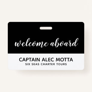 welcome aboard script badge