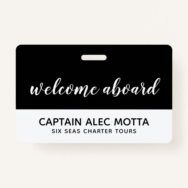 welcome aboard script badge (Front)