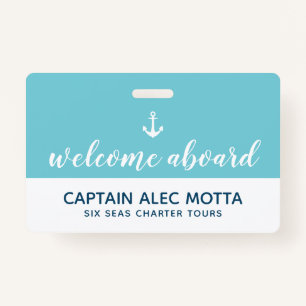 welcome aboard script badge