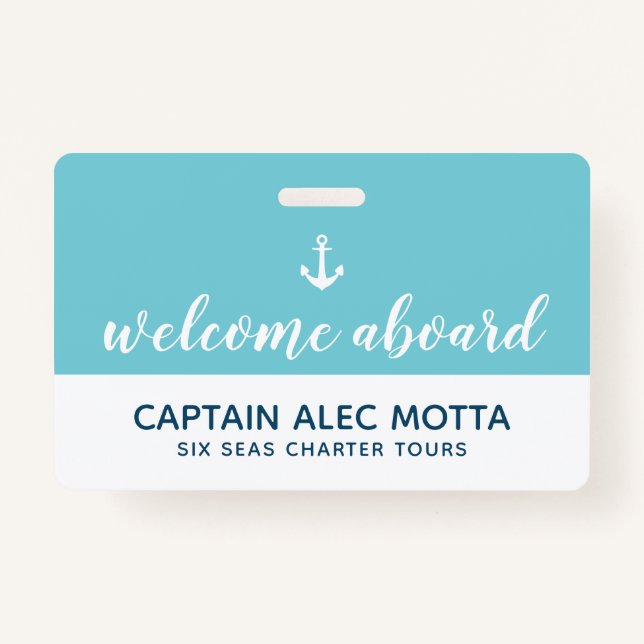 welcome aboard script badge (Front)