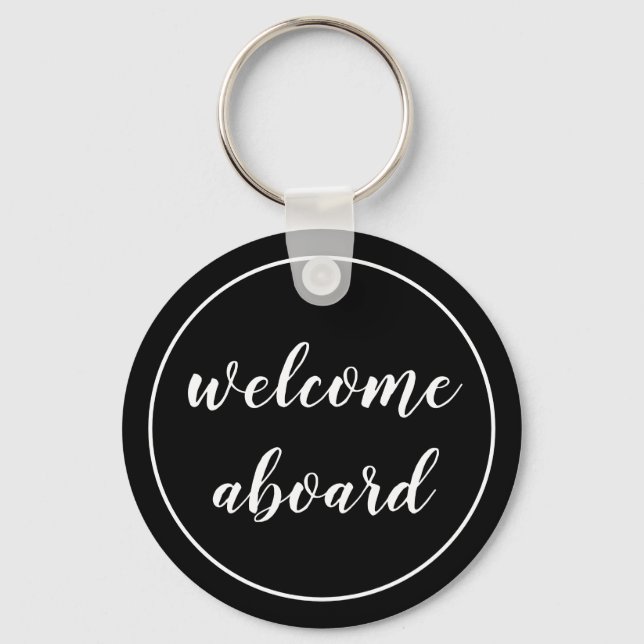 welcome aboard script keychain (Front)