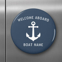 Welcome Aboard Vintage Nautical Anchor Boat Name