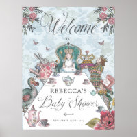 Welcome Alice in Wonderland Tea Party Baby Shower