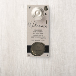 Welcome and Do not Disturb Pen & Inkwell  Door Hanger